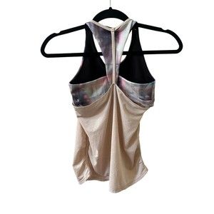 Athleta Girl Tank top with attached sport bra pink girls size 10/12